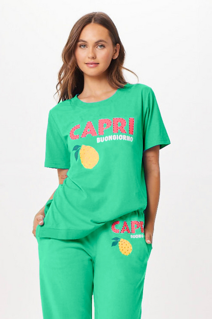 Surf Green Capri Jet Setter T-Shirt | Vintage Havana