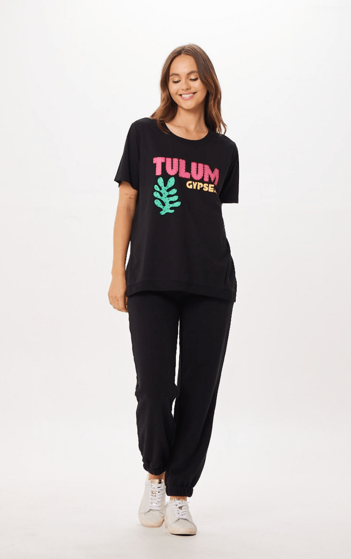 Black Tulum Jet Setter T-Shirt | Vintage Havana