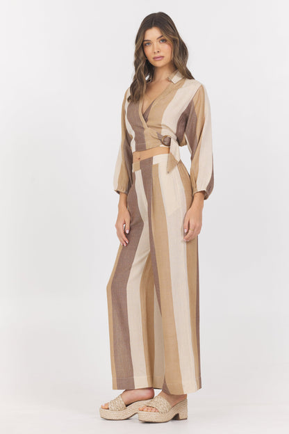 Woven Metallic Stripe Surplus Top | Vintage Havana