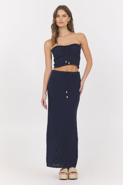 Navy Crochet Tube Top | Vintage Havana