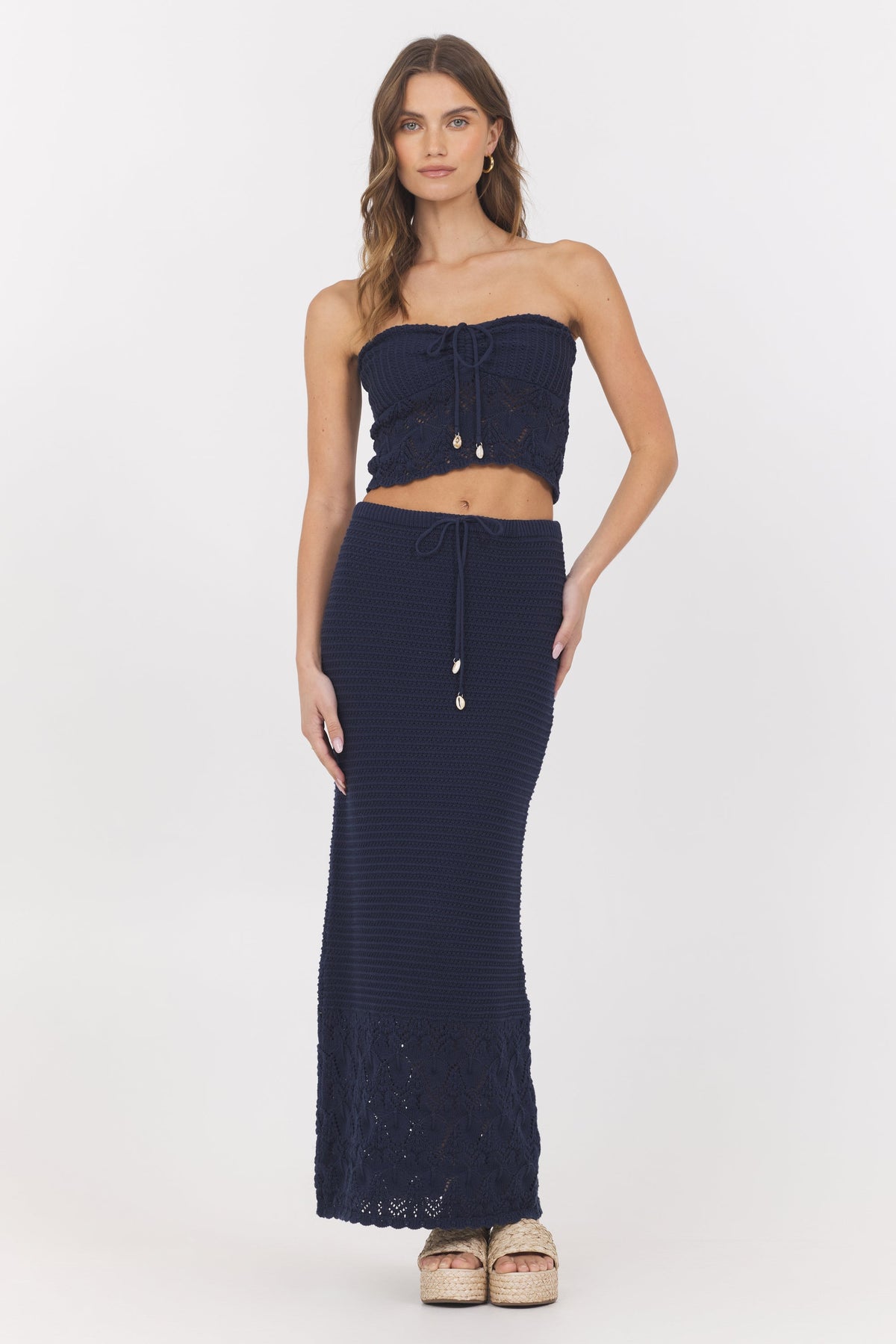 Navy Crochet Tube Top | Vintage Havana