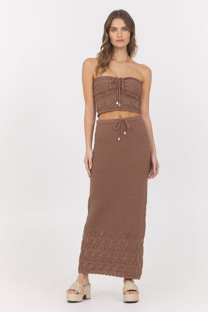 Pecan Crochet Tube Top | Vintage Havana