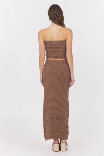Pecan Crochet Tube Top | Vintage Havana
