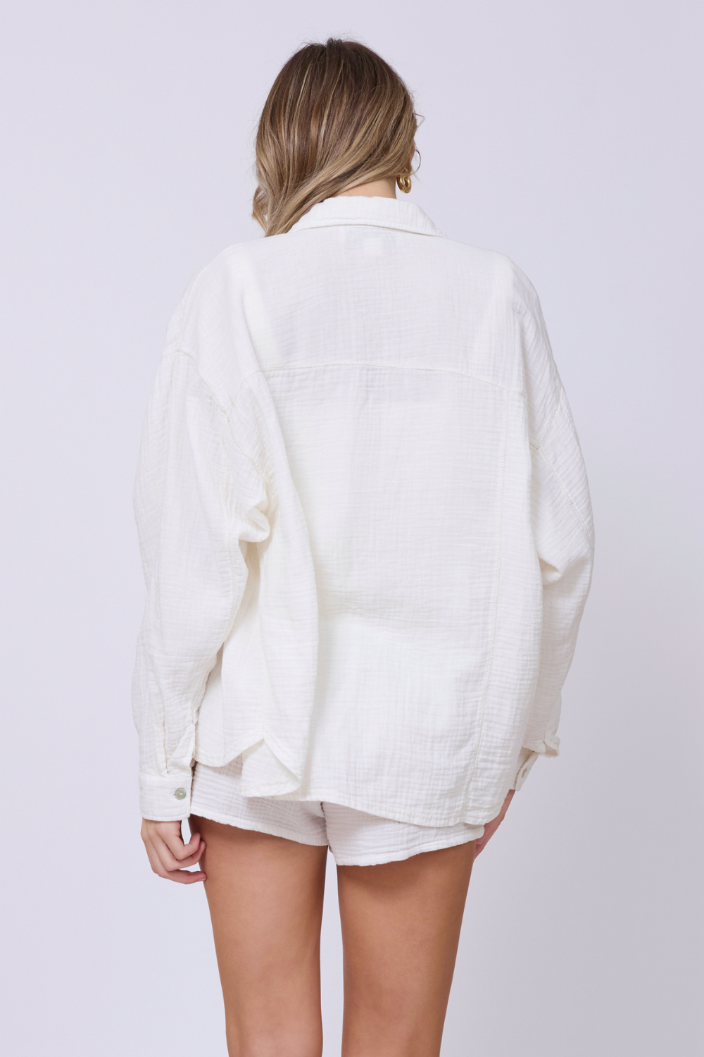 Washed White Gauze Button Up | Vintage Havana